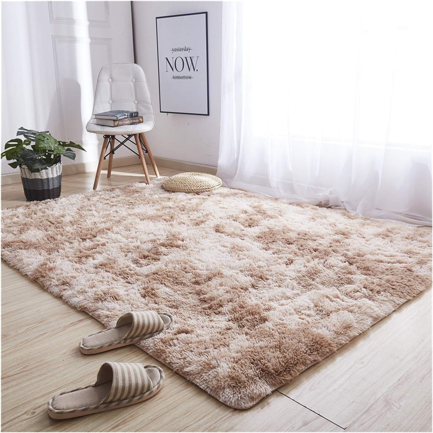 ErYao - Alfombra de área ultra suave de felpa para interiores y