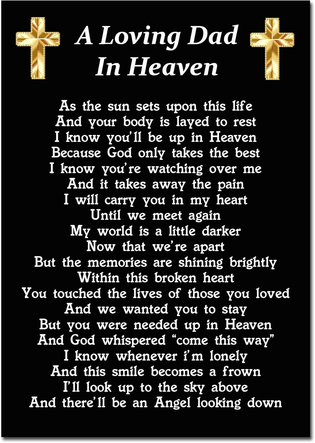 A Loving Dad In Heaven Memorial Graveside Funeral Poem Keepsake Card Includes Free Ground Stake F224 Amazon Co Uk Kitchen Home