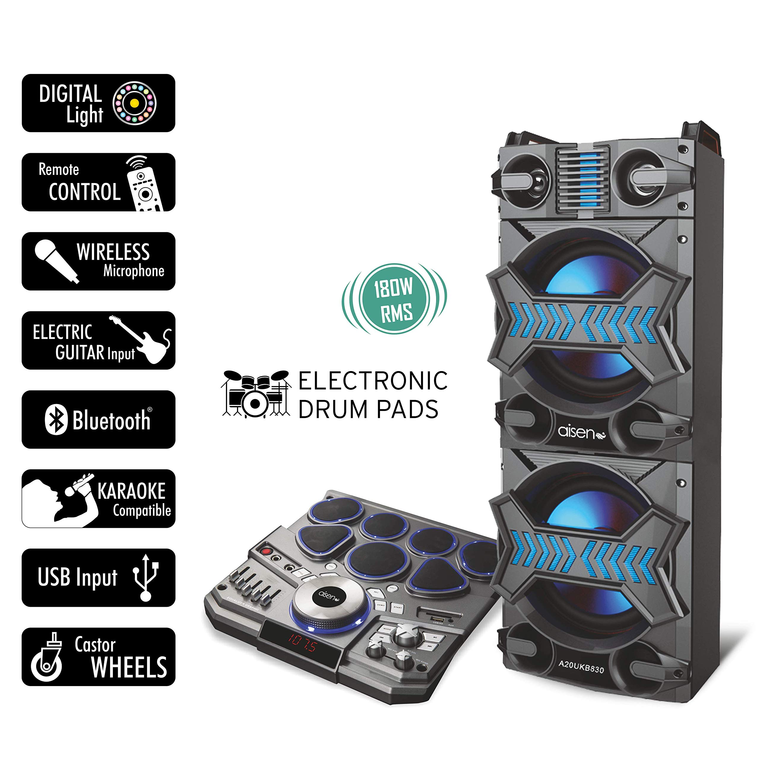 jvc mc210 80 w bluetooth party speaker