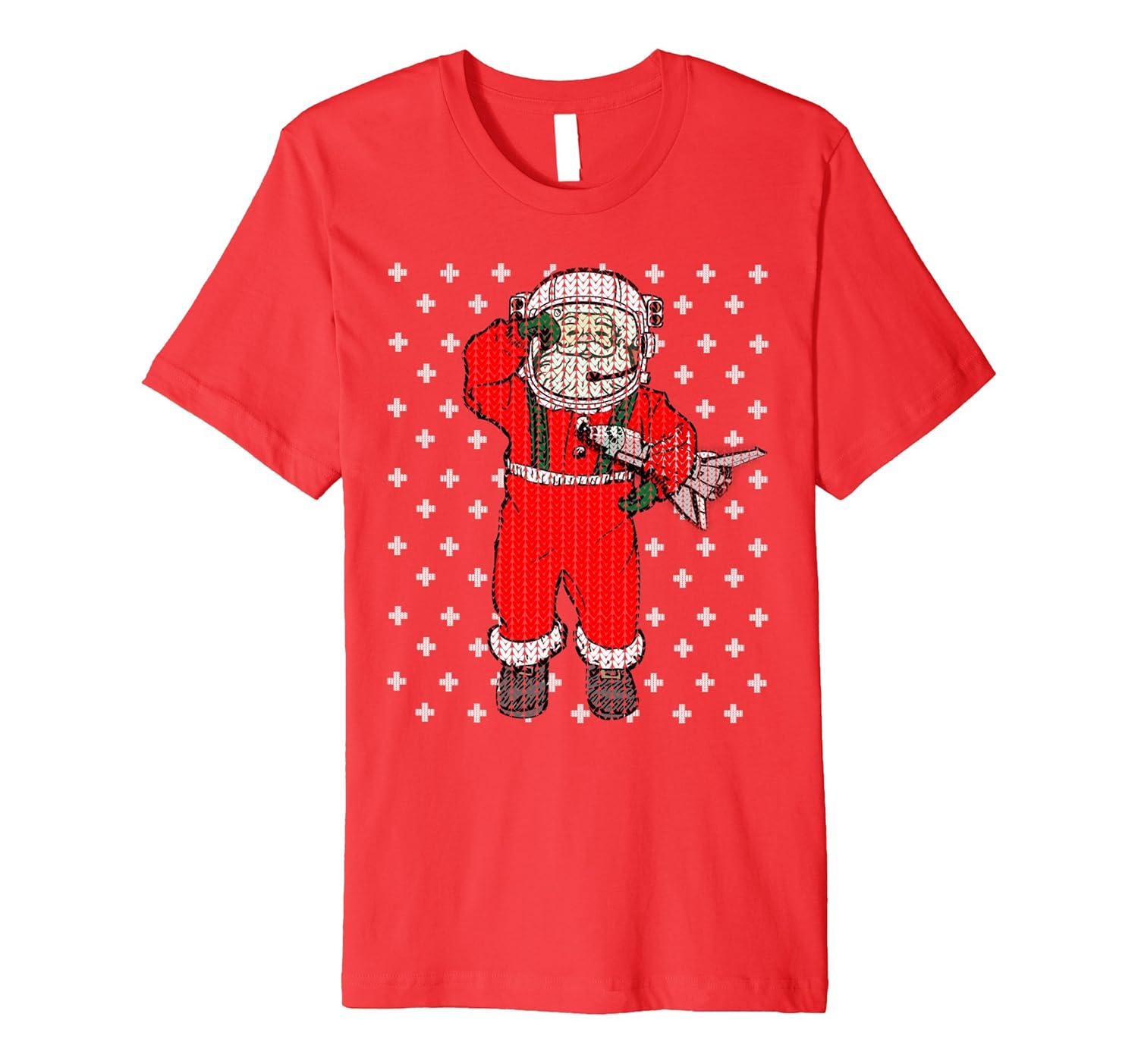 UGLY CHRISTMAS SWEATER T-SHIRT Funny Santa Claus Astronaut-ANZ