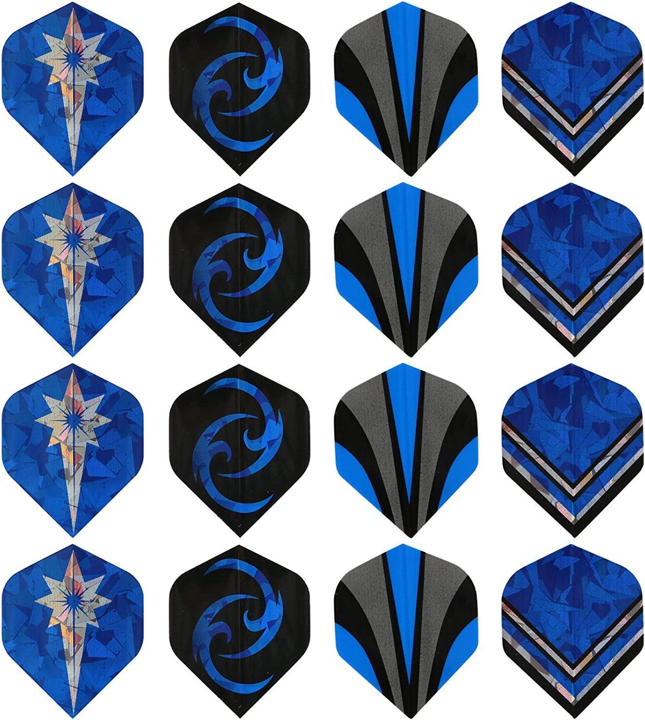 GWHOLE 16 Pcs Dart Flight for Tip Darts,Blue