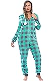 Just Love Buffalo Plaid Adult Onesie/Sherpa Lined Hoody/One Piece Pajamas