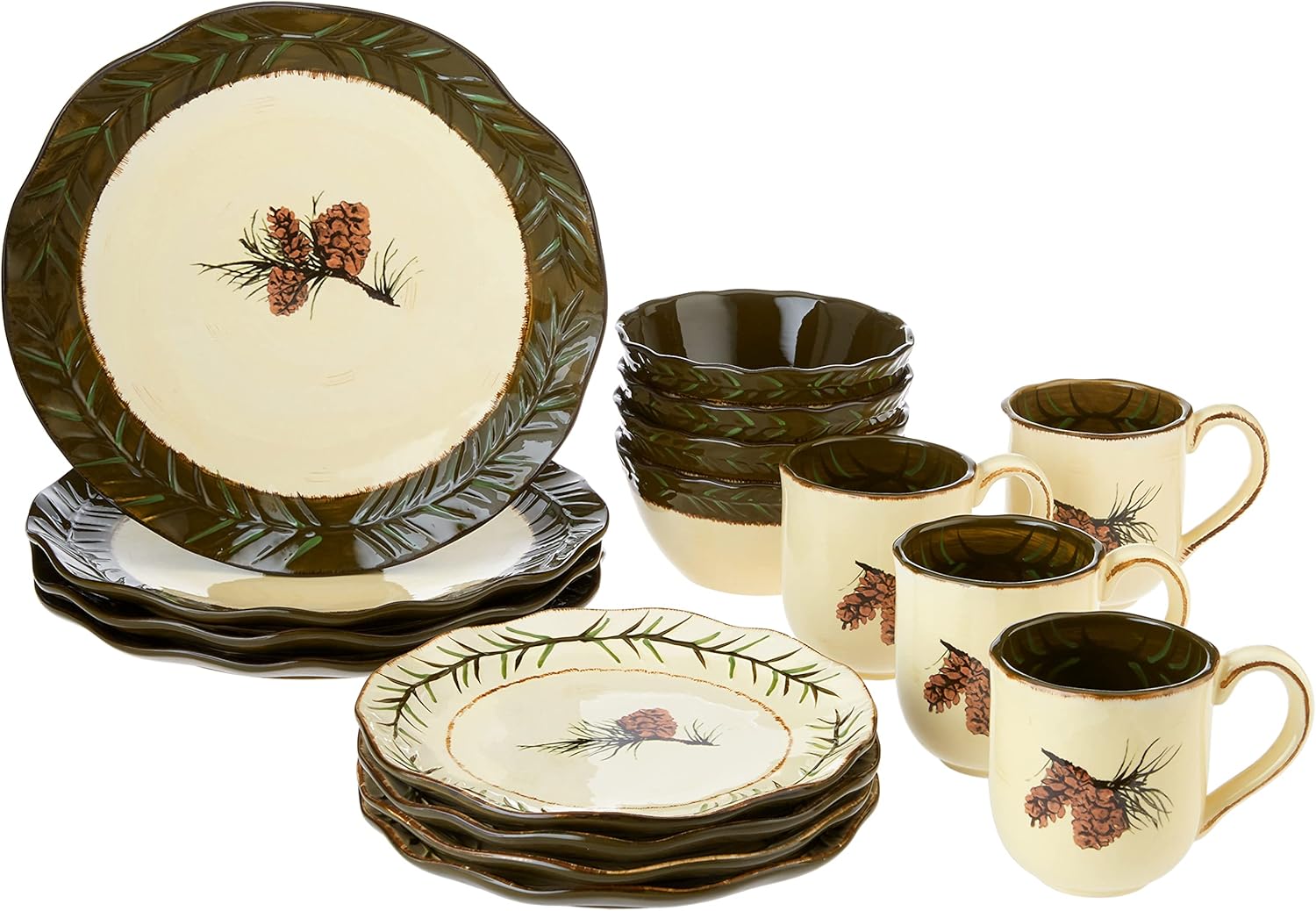 HiEnd Accents Pinecone Lodge Dinnerware Set Buy Online at Best Price