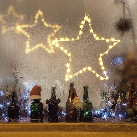 Yunlights 3pcs Window Star Lights Battery Operated 3x45 Leds Christmas Star Lights Waterproof Copper Wire Decor Lights For New Year Wedding Home Holiday Party Warm White Amazon In Garden Outdoors Battery Operated Window Lights For Christmas