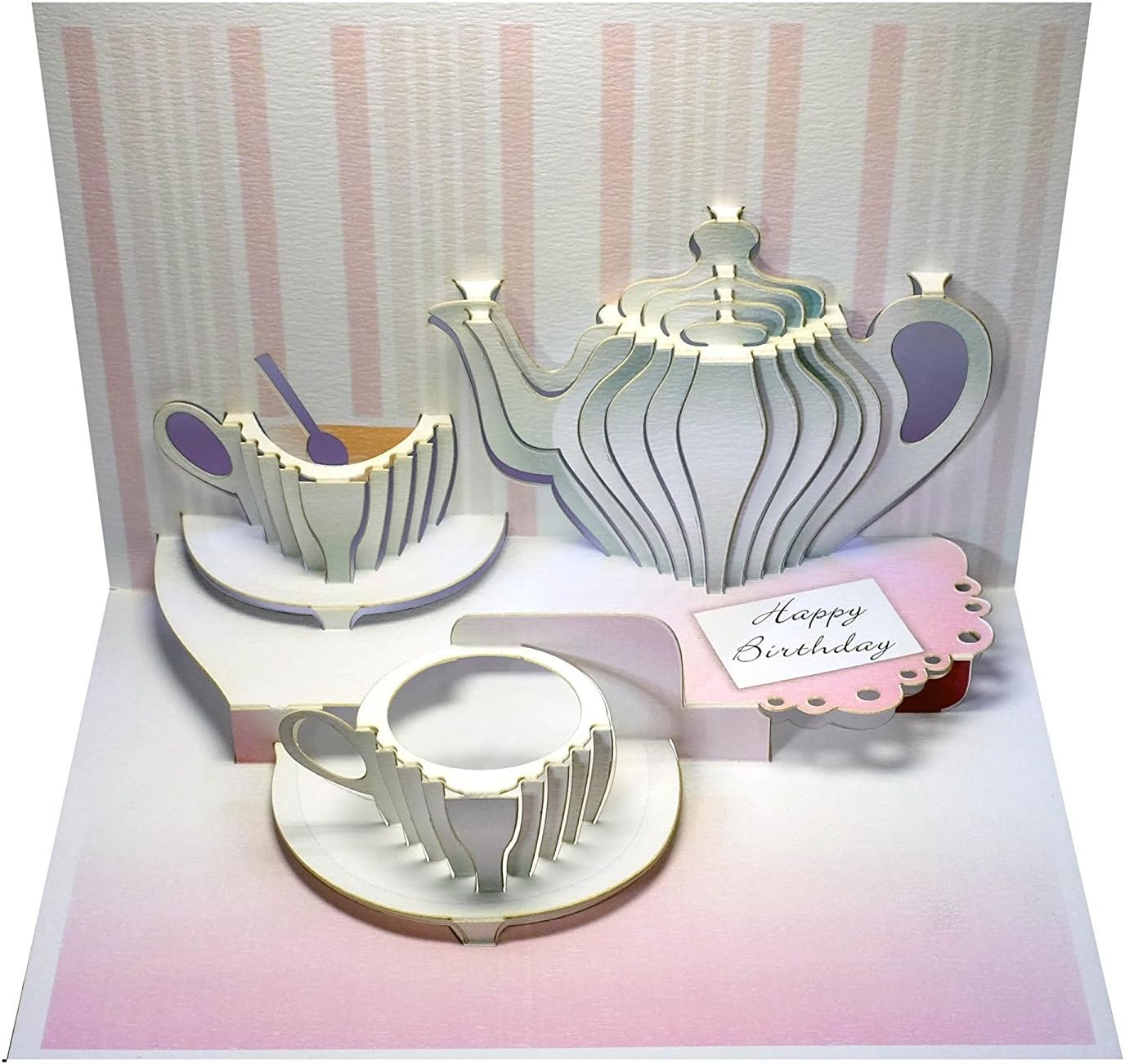 Forever Handmade Pop Up Card, Birthday Teatime - Laser cut Pop Up Card POP98