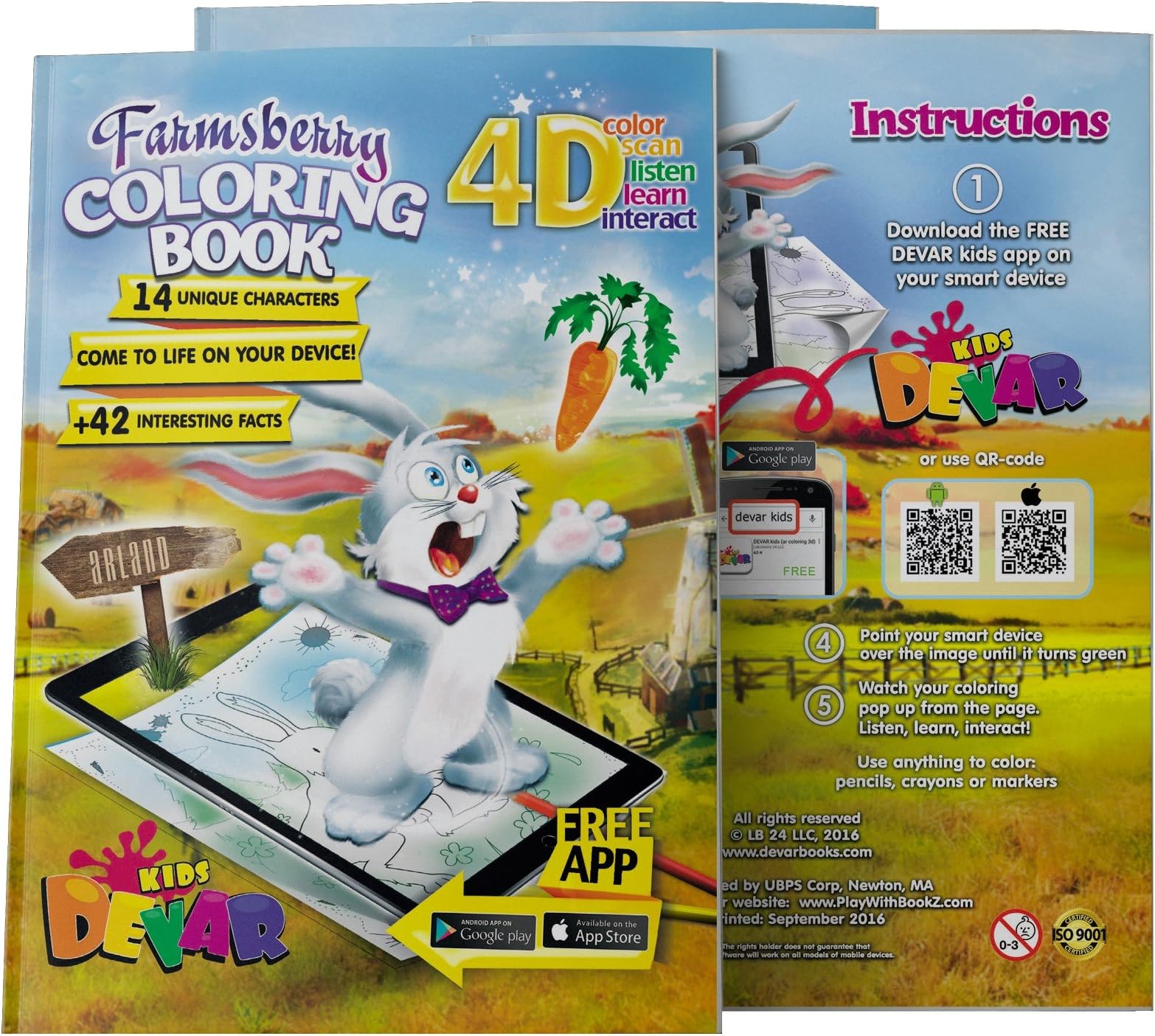 4D Augmented reality Come to Life Coloring books Farms Berry