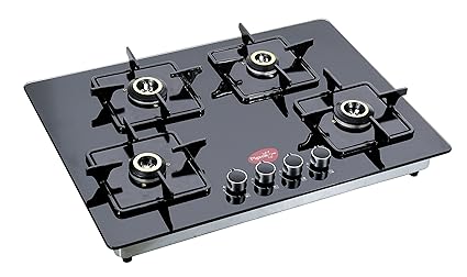 Pigeon Indian Stainless Steel 4 Burner Gas Stove, Black