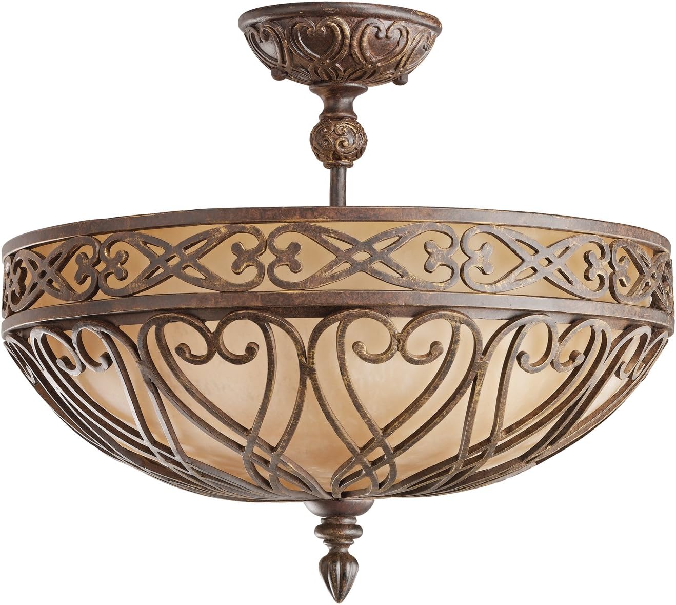 Kichler Lighting 7092CTZ 3 Light Sebastian Semi Flush Ceiling Light