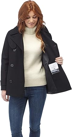 womens navy peacoat
