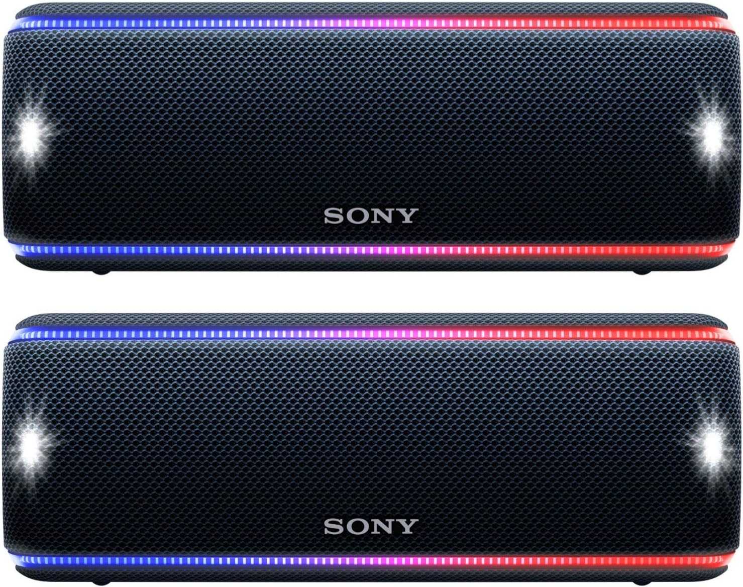 Amazon Com Sony Srs Xb31 Portable Bluetooth Speaker Black Stereo Pair 2 Speakers Left Right Channel Bundle 2 Items Home Audio Theater