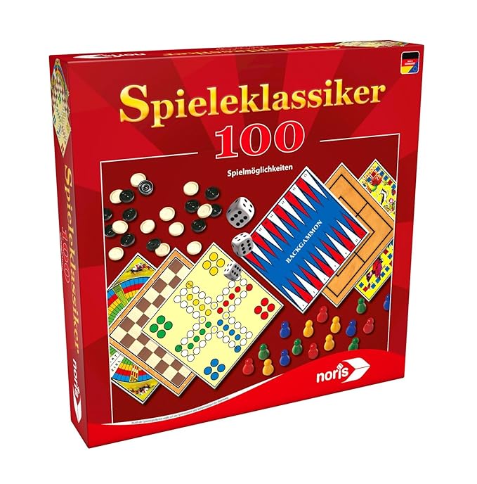 noris 606111686 Spieleklassiker mit 100 Spielmöglichkeiten
