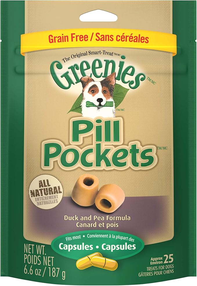 GREENIES PILL POCKETS Grain Free Dog Treats Duck and Pea Formula