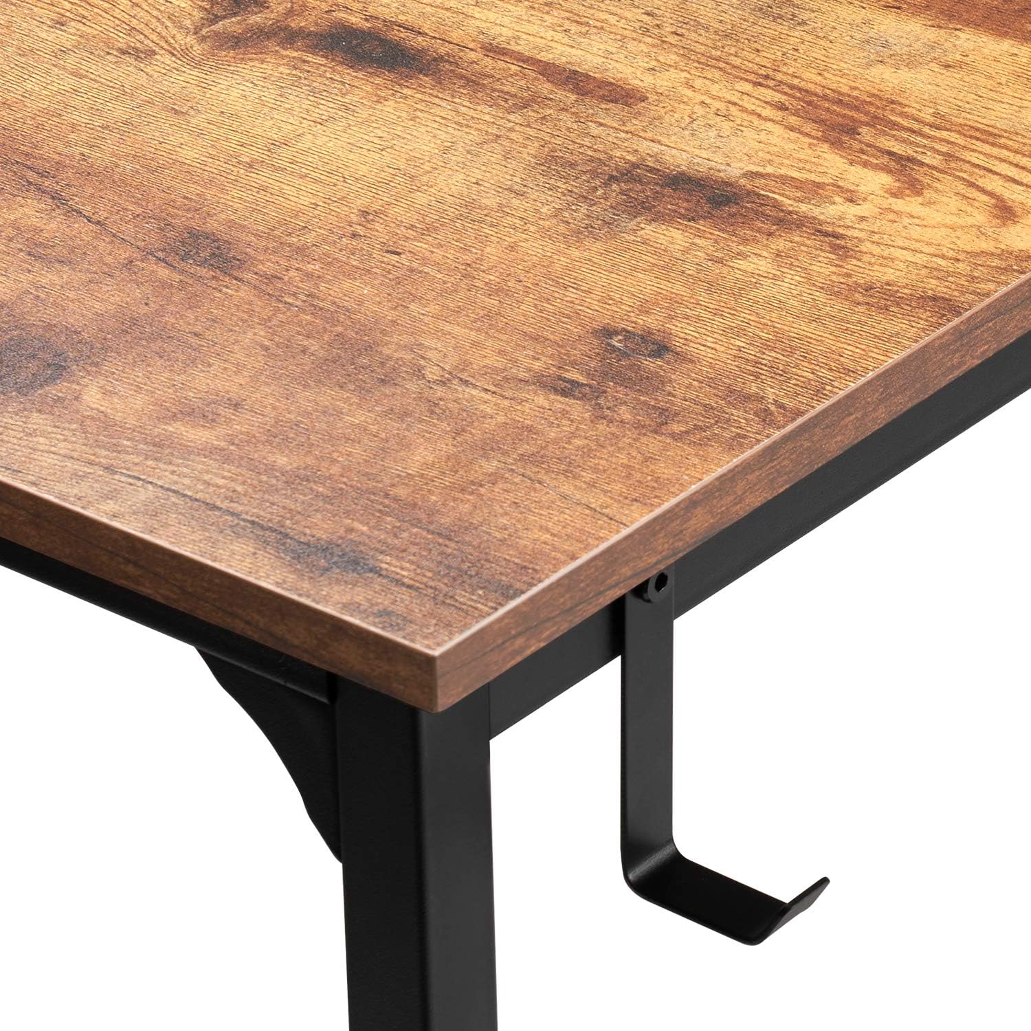 CubiCubi Computer Desk 47" Study Writing Table for Home Office, Industrial Simple Style PC Desk, Black Metal Frame, Rustic: Kitchen & Dining