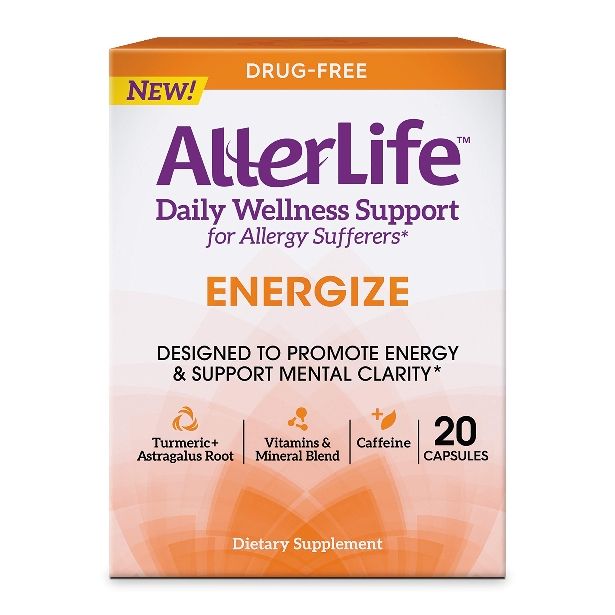 AllerLife Energize Capsules, Daily Dietary Supplements & Energy Support, 20-Count
