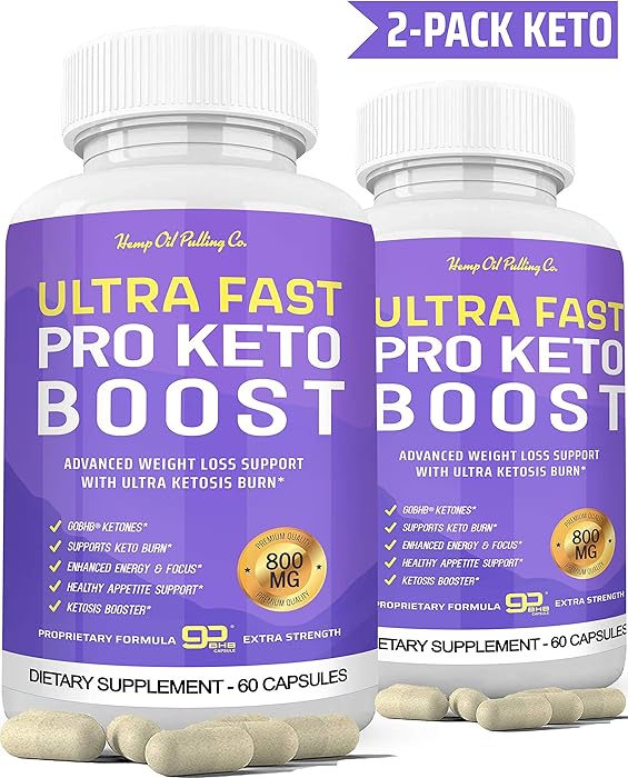Ultra Fast Keto Boost Keto Pills for Keto Diet - Ketogenic BHB Supplement for Men and Women for Energy, Focus & Metabolism Support 2 Bottles