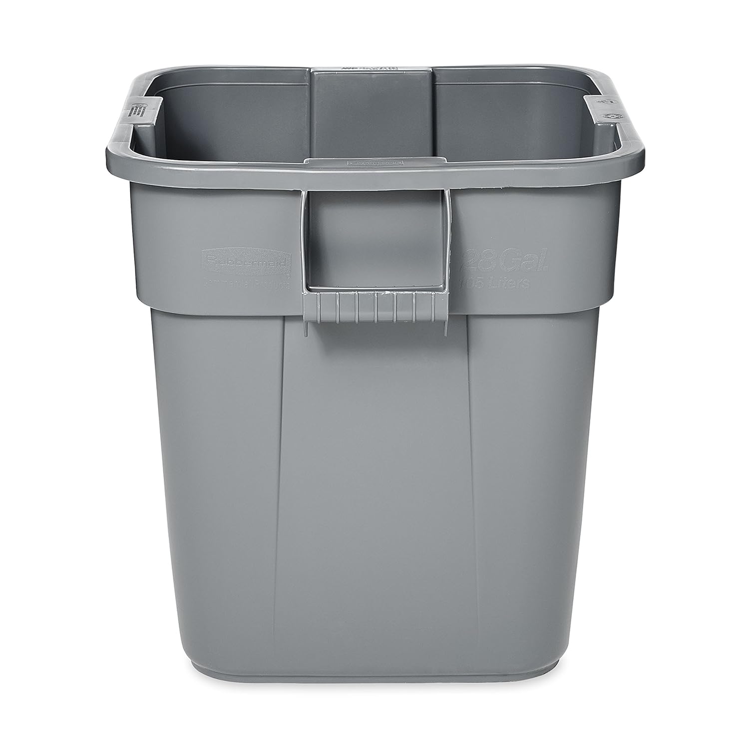 Rubbermaid Commercial Products BRUTE Square Bin Storage Container without Lid, 28-Gallon, Gray (FG352600GRAY): Industrial & Scientific