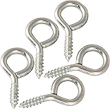 Silver Zinc Plated Metal Screw Eyes 5 Piece 1-5/8 Inches