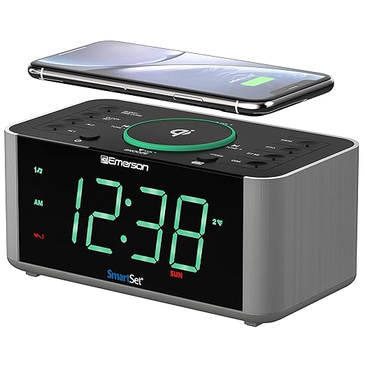 Emerson Alarm Clock Radio and QI Wireless Phone Charger Amazon.in
