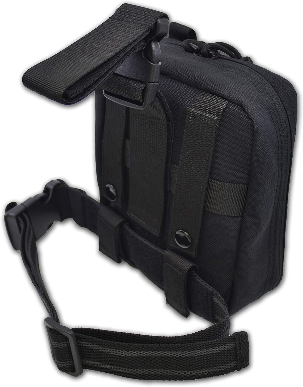 Lightning X Pre-Stocked Drop Leg IFAK Trauma Kit w/MOLLE Bleed Stop Gunshot Wound Care w/QC - Black: Health & Personal Care