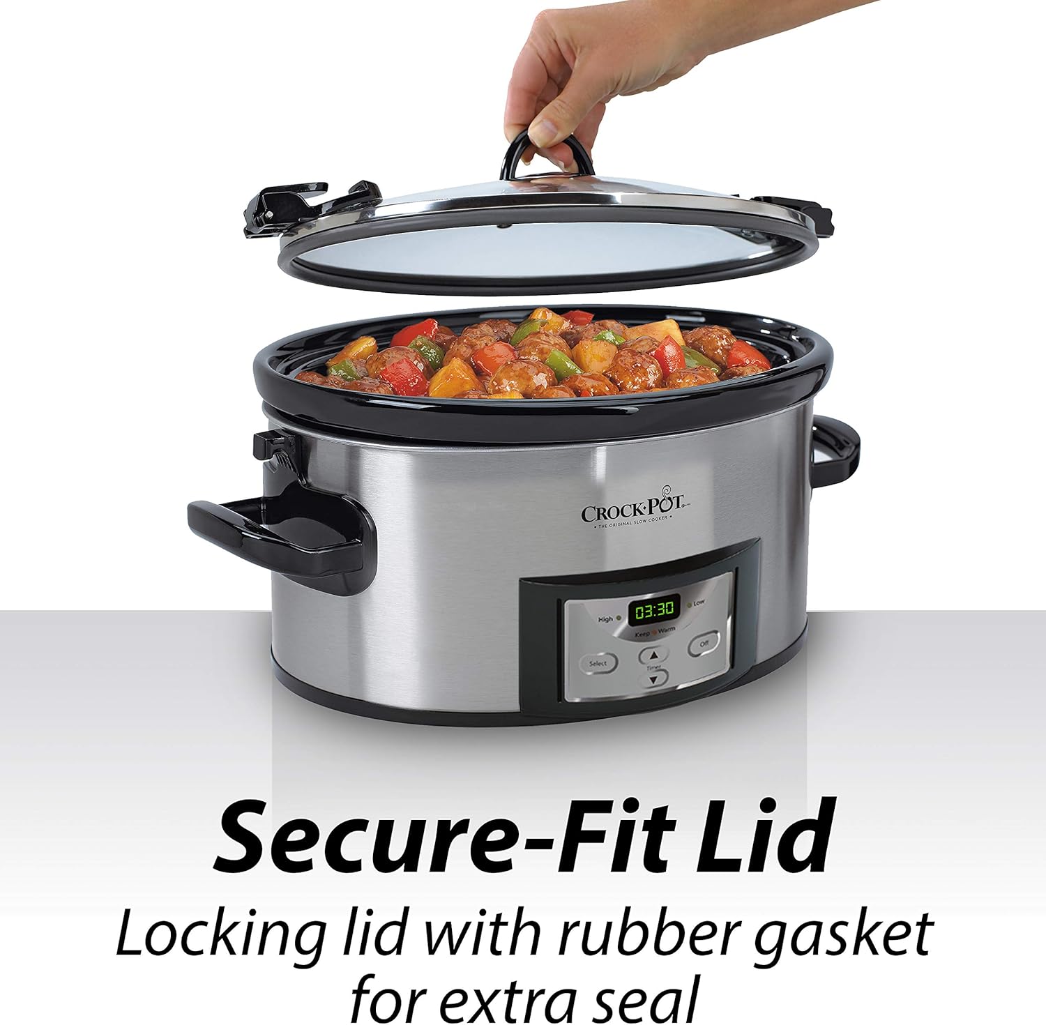 Crock-Pot SCCPVL610-S-A 6-Quart Cook & Carry Programmable Slow Cooker with Digital Timer, Stainless Steel: Kitchen & Dining
