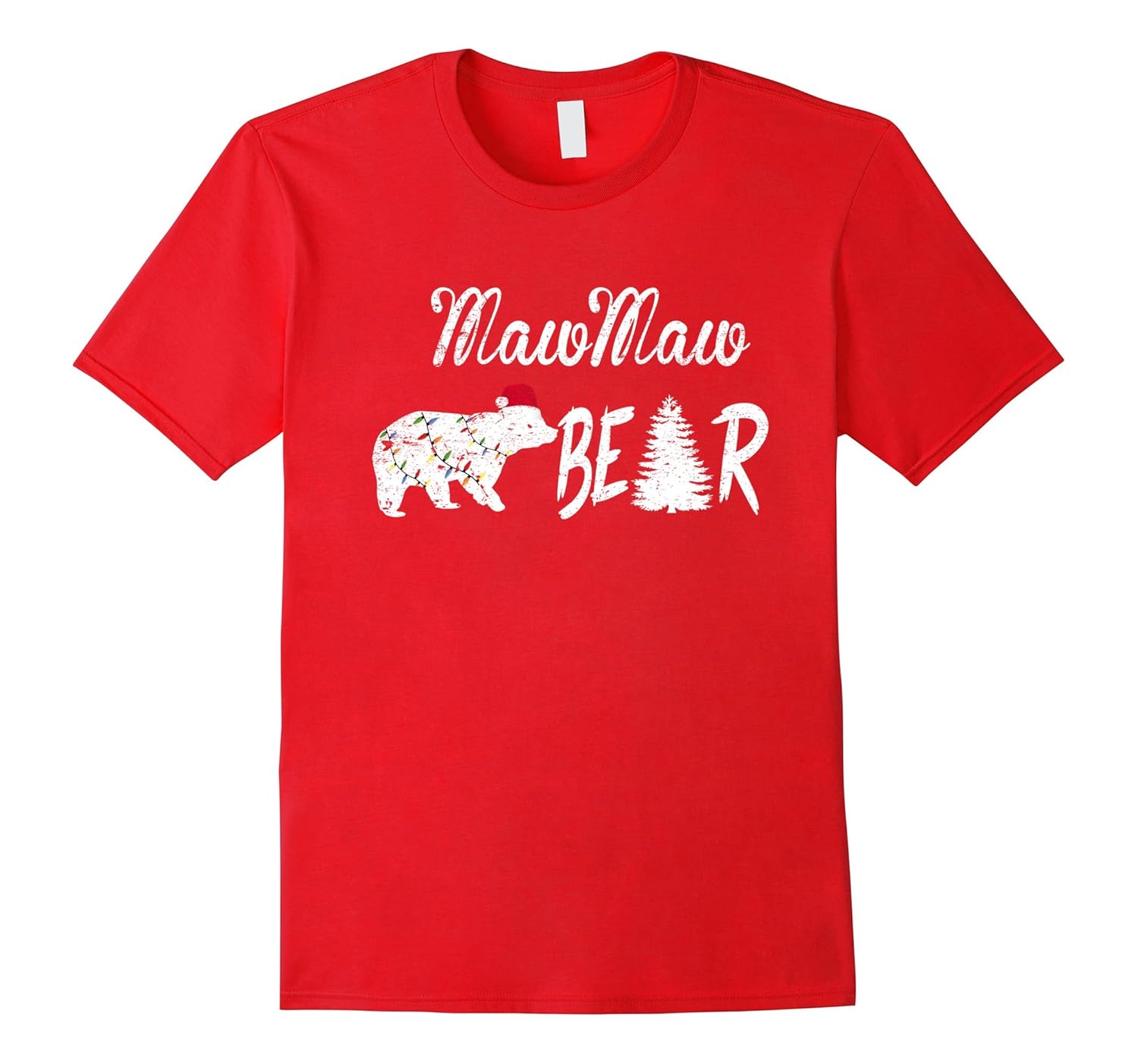 MAWMAW Bear - Christmas Hat Light Pajamas Tshirt For Adults-ANZ