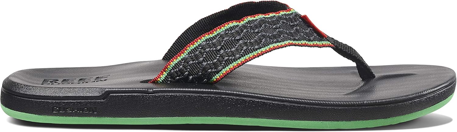 Reef Men's Sandals Cushion Smoothy | Classic Beach Flip Flop with Woven Strap and Arch Support