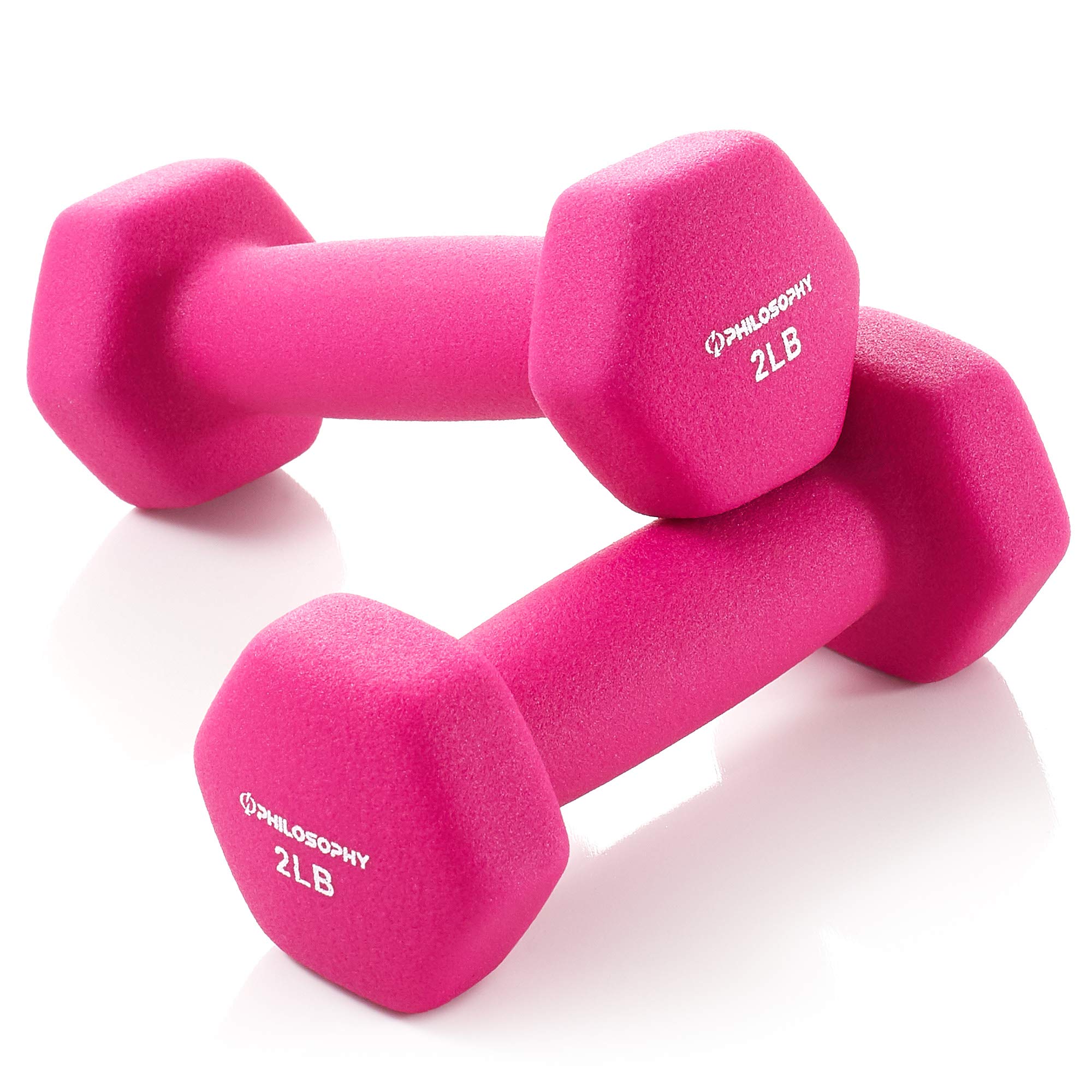 Philosophy Gym Set of 2 Neoprene Dumbbell Hand Weights, Hexagon Shape