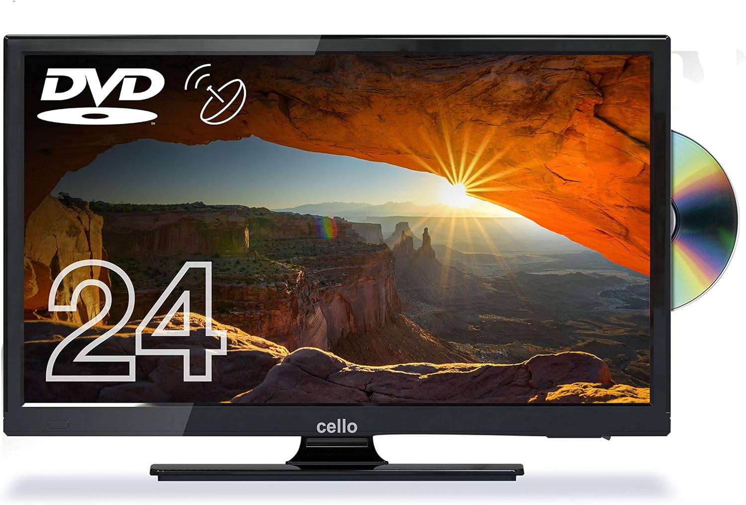 Cello 24" inch C24230FT2S2 LED TV/DVD HD Ready and Built In Satellite Made In The UK Black