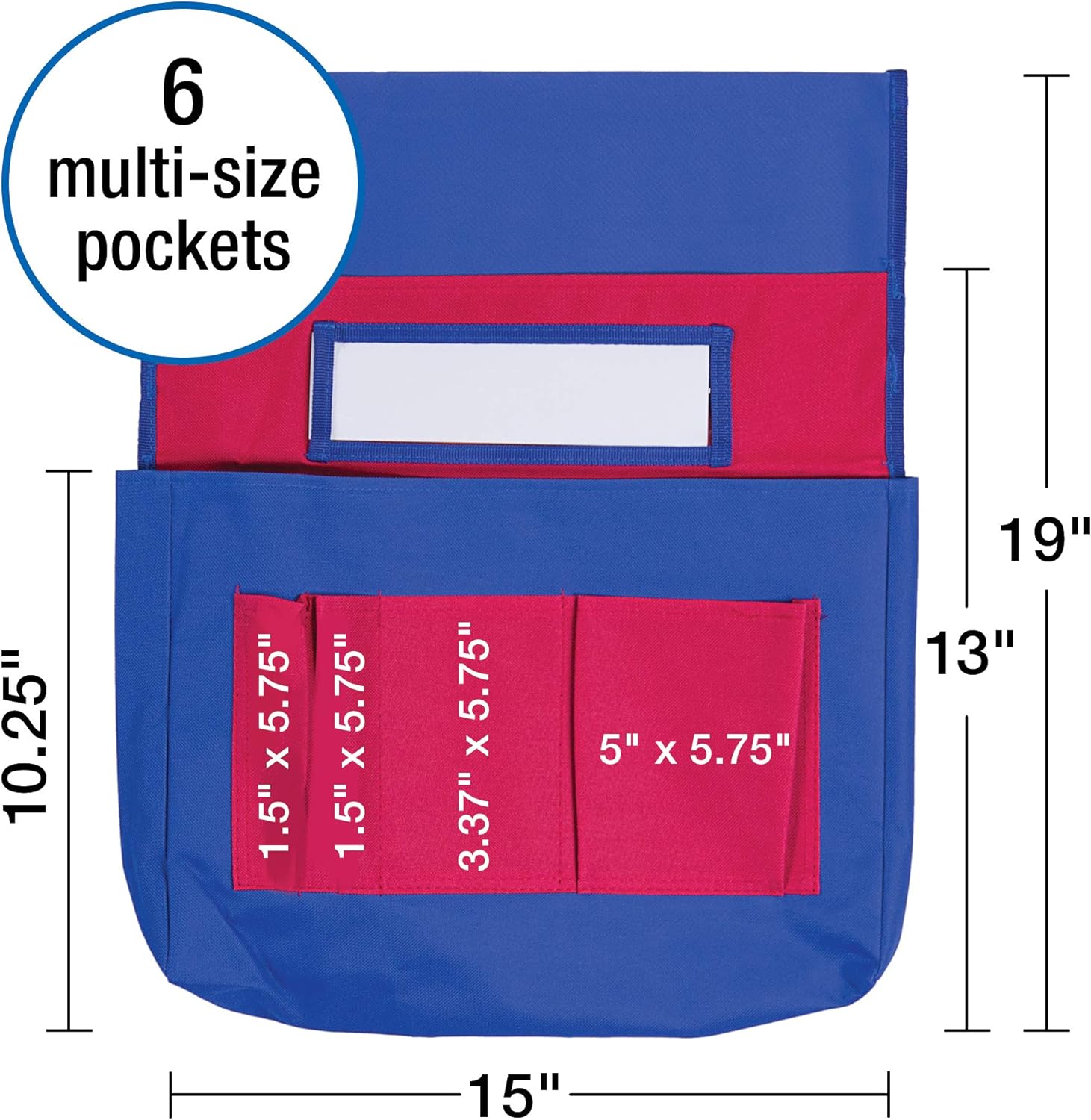 Carson-Dellosa CD-158035 Chairback Buddy Pocket Chart, Blue/Red : Classroom Pocket Charts : Office Products
