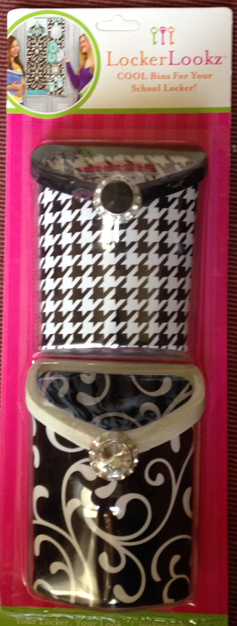 Locker lookz 2012 Collection! Fashion Bins (Black/White Houndstooth & Black/White Scroll)