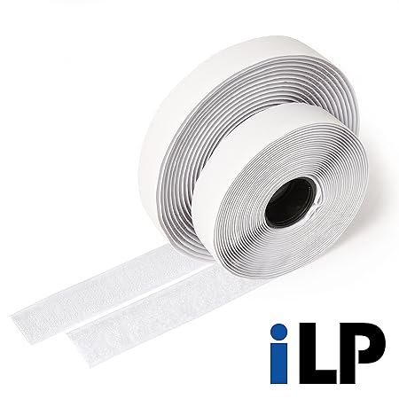 iLP Klettband weiß selbstklebend - 10 Meter lang ca. 20 mm breit - sichere Fixierung Befestigung Extra stark für Do it Yourse