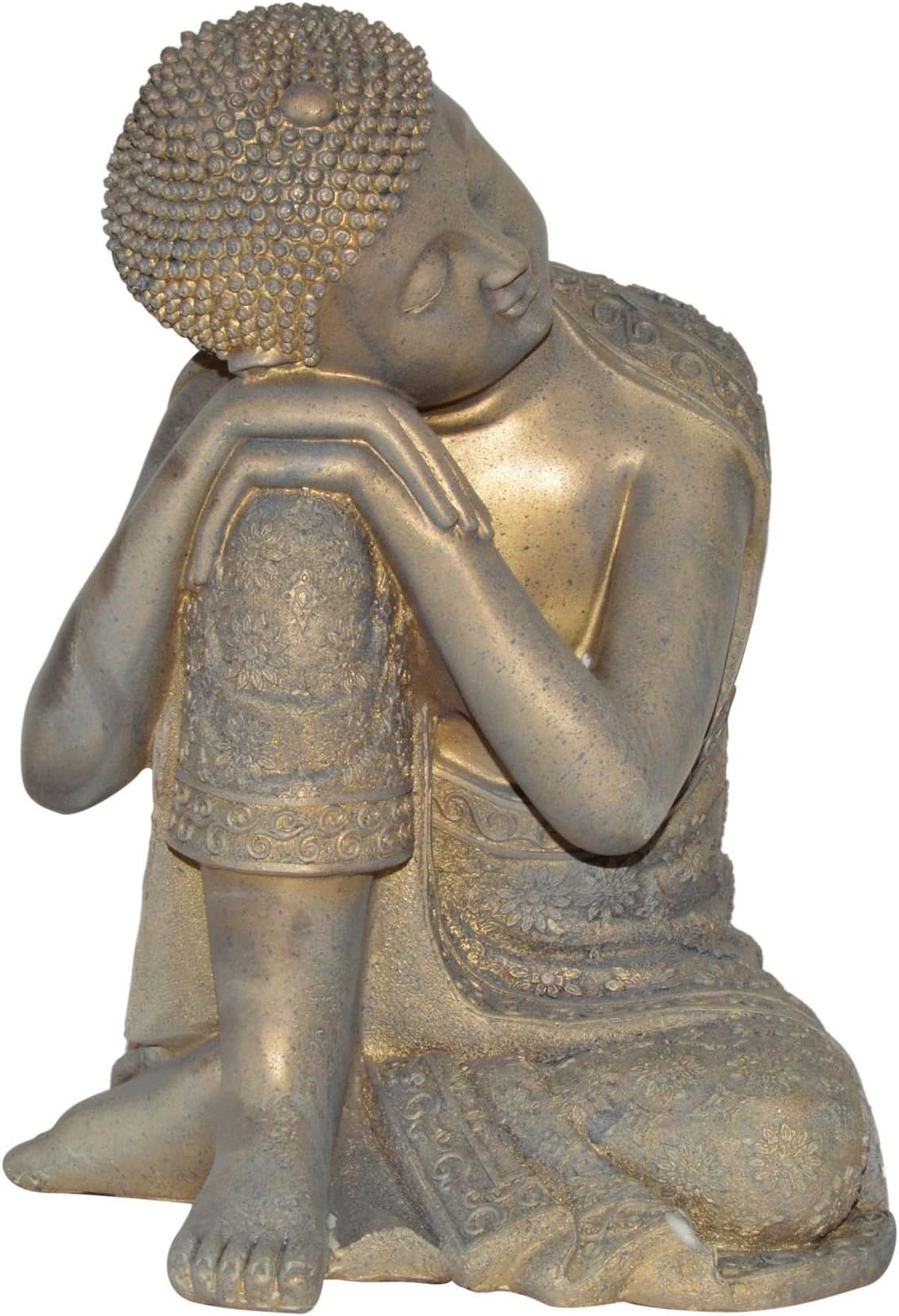GerichteKeuze Buddha statue | Thai sleeping Buddha | Height 36 cm | color: bronze | Decorative items for home and garden |