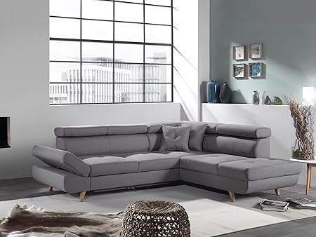 Bestmobilier Linea Canapé Dangle Droit Convertible Scandinave L 252 X P 190cm
