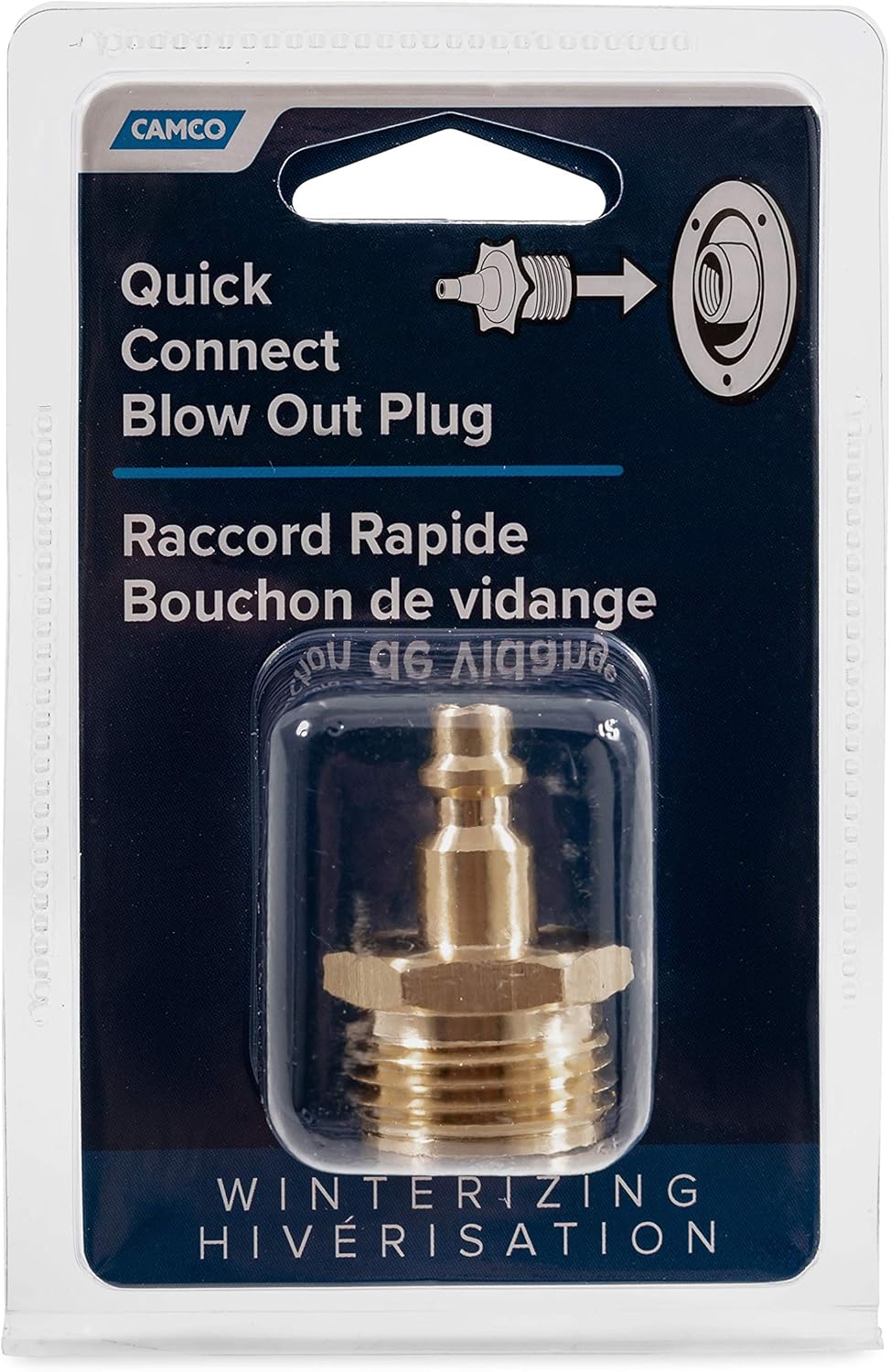 Camco Blow Out Plug With Brass Quick Connect-Aids In Removal of Water From Water Lines (36143): Automotive