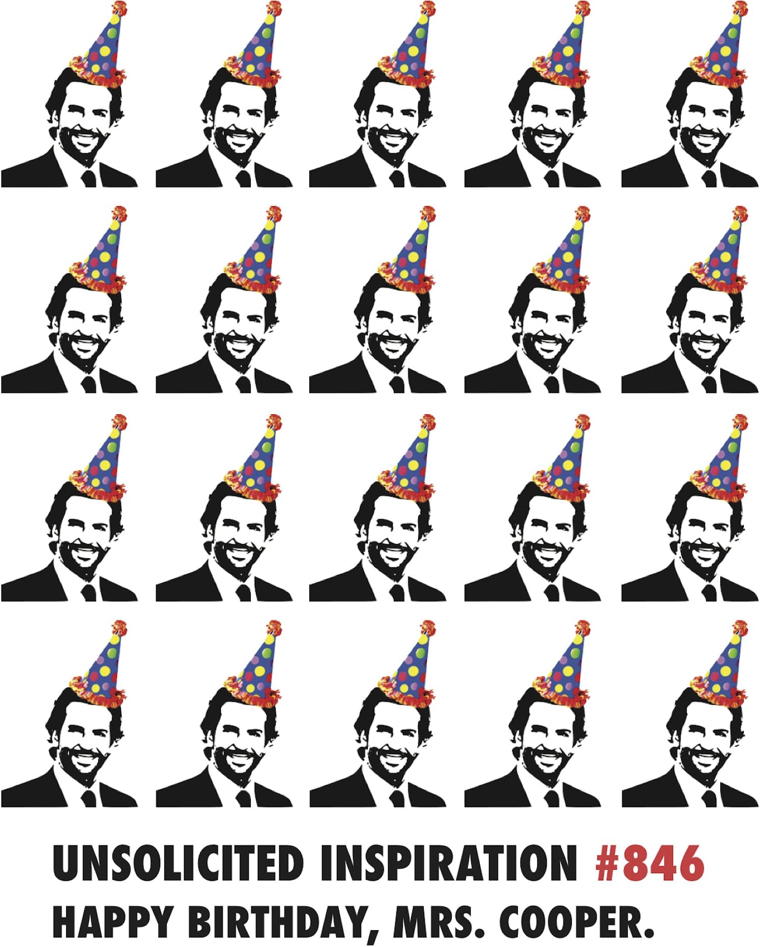 Quiplip Birthday Card Bradley Cooper Theme (6-Pack)