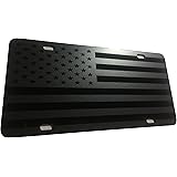 CustoMonsterDesigns US American Flag Heavy Duty Aluminum License Plate Tactical Deep Gray on Black S3