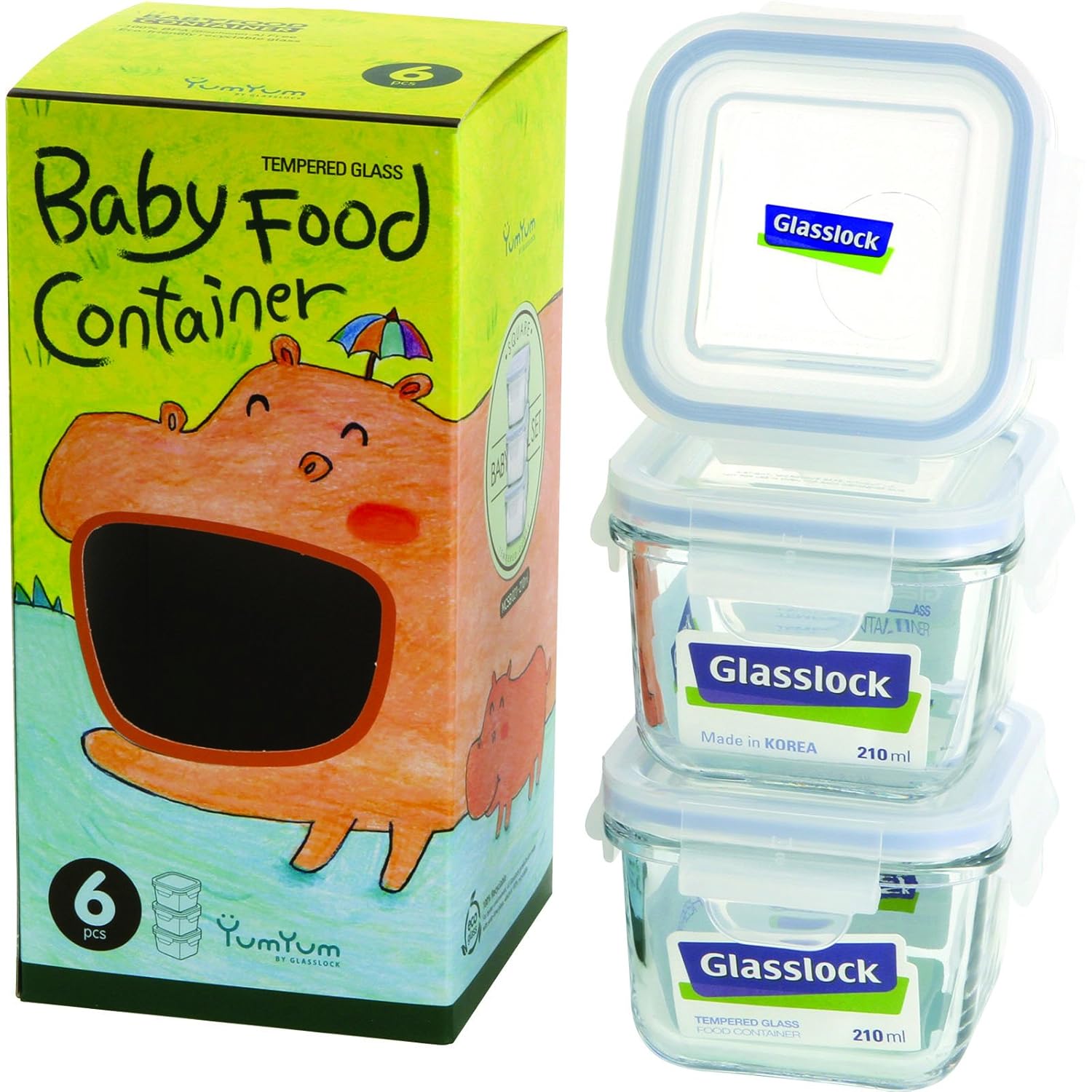 Glasslock 6Piece Square Baby Box Set, Mini (3 count