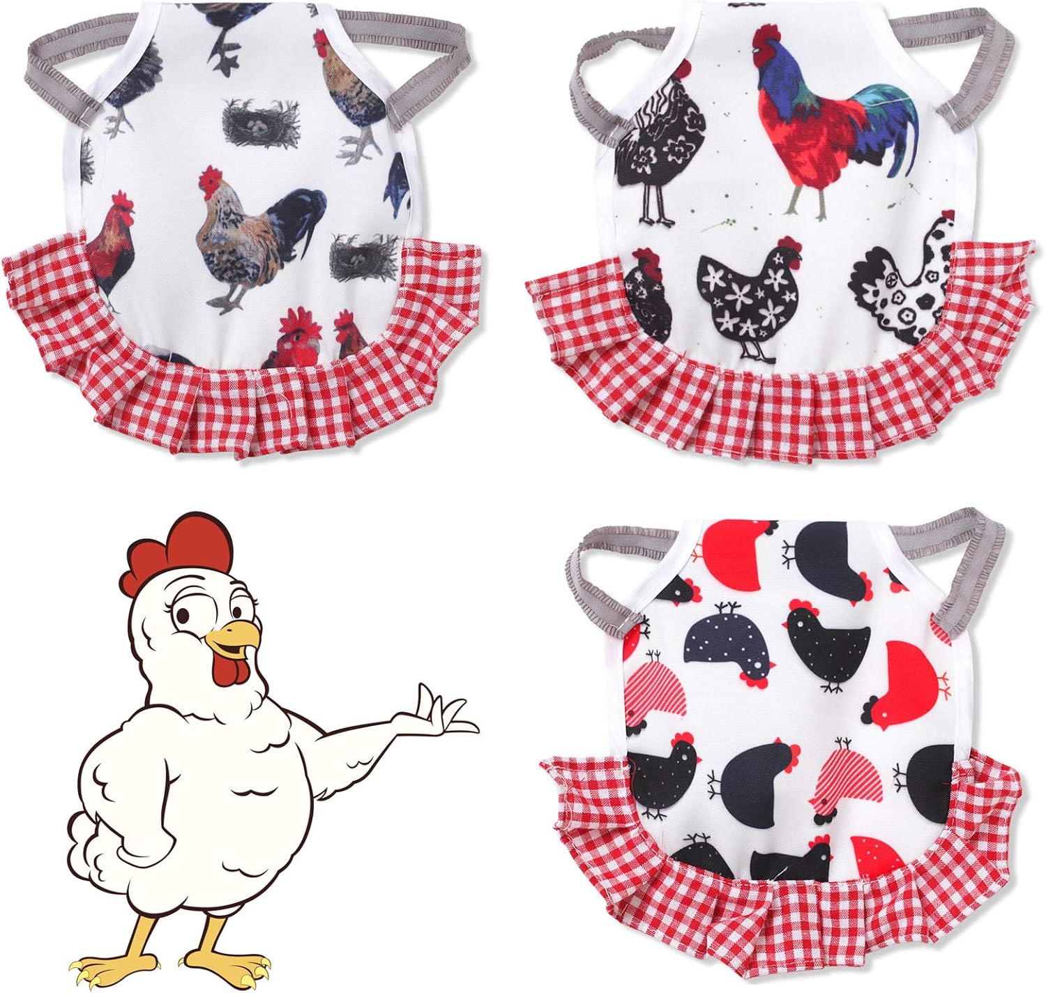 3Pack Chicken Saddle, Standard Size Chicken Harness Cute