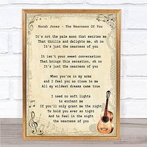 The Nearness of You Song Lyric Vintage Quote Print