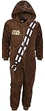 -:- Star Wars -:- Disney -:- Brown Hooded All in One Piece Pyjama, Onesie for Boys Chewbacca