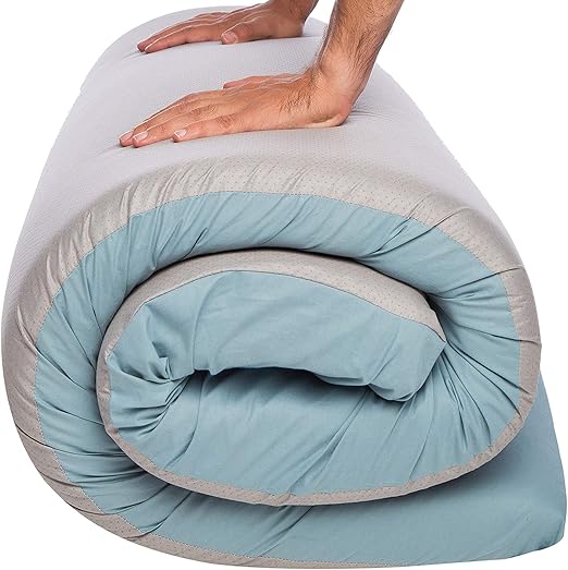 Amazon Com Waterproof Memory Foam Roll Up Mattress For Camping Most Comfortable Foam Sleeping Pad With Travel Straps 75 X 36 X 3 Twin Mat Pad For Adults Cotton Portable