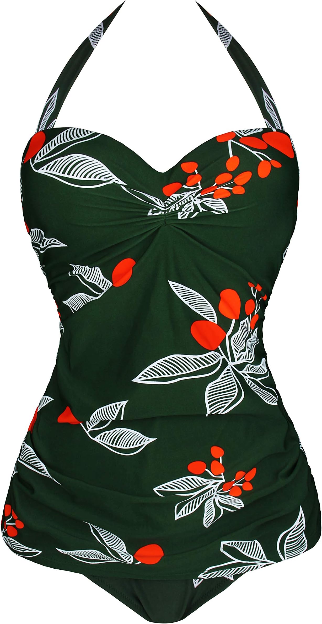 Angerella Vintage 50s Pin Up Halter One Piece Swimsuit Monokinis