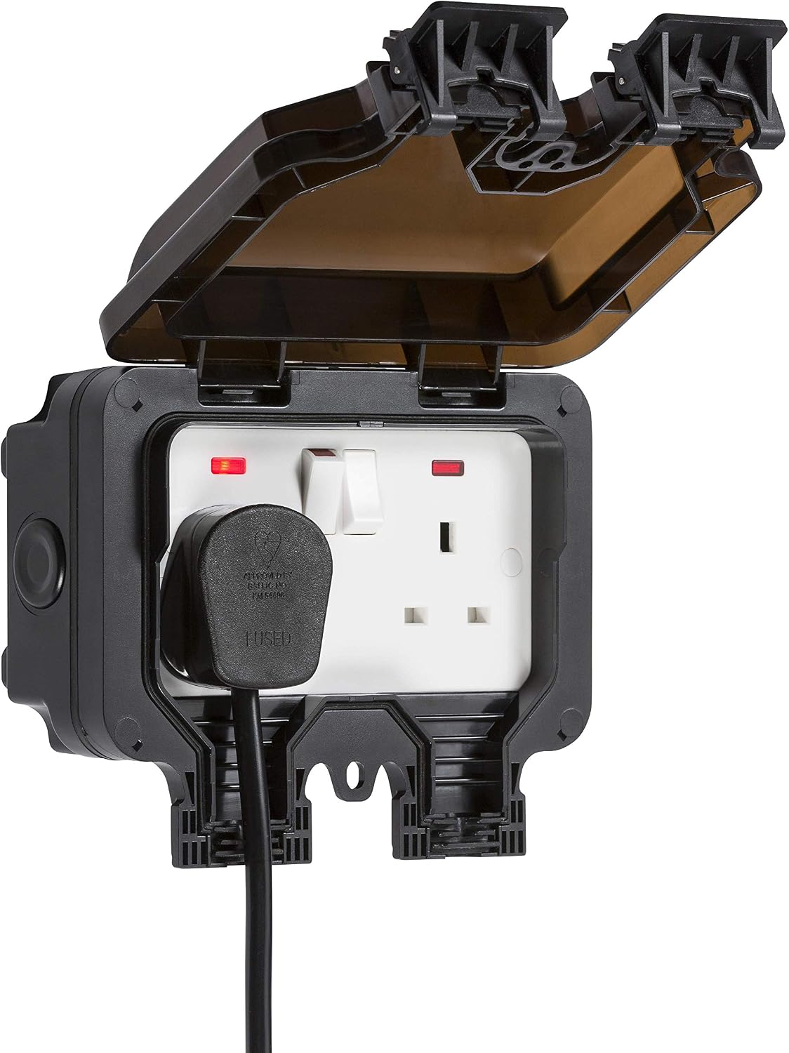 Knightsbridge OP9N Outdoor Weatherproof Double Socket IP66, Black,84.0 mm*153.0 mm*170.0 mm - Image 4