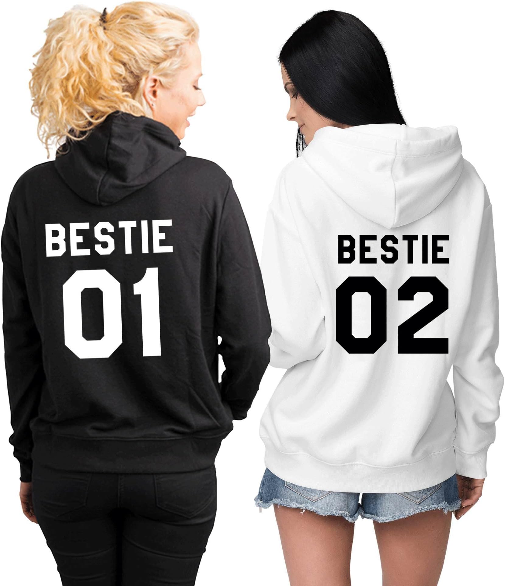Bestie 01 Bestie 02 Best Friends Matching Hoodies Set