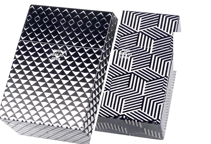 2 Zigarettenboxen XXL Cube + Snake schwarz/weiss für Big Box mit 30 Zigaretten Etui Kunststoff