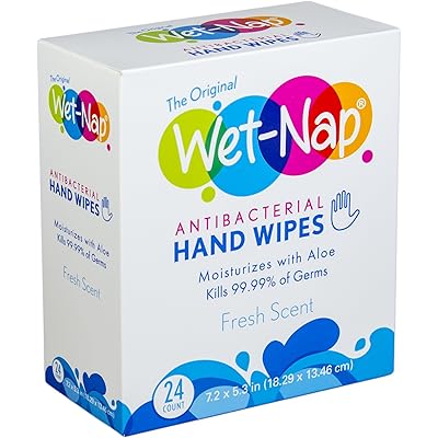 Wet-Nap حزمة المناديل المضادة للبكتيريا الأصلية ، طازجة ، 24 Count
