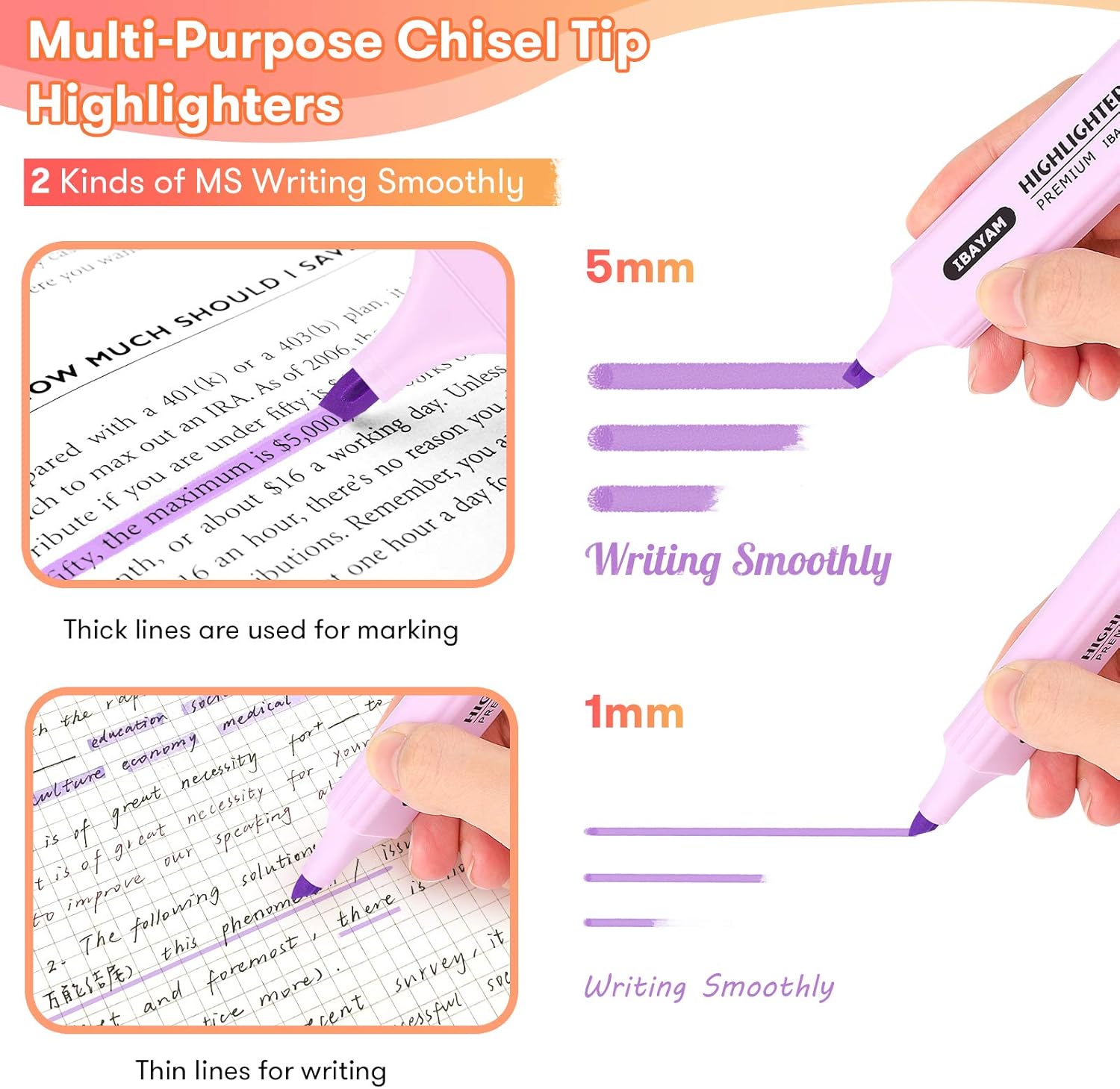 Highlighters, Pastel Colors Highlighter Set, Assorted Colors Highlighters and Pens, Chisel Tip Marker Pens for Adults Kids Students Journaling Highlighting Planner Notes, Office School Supplies : Office Products