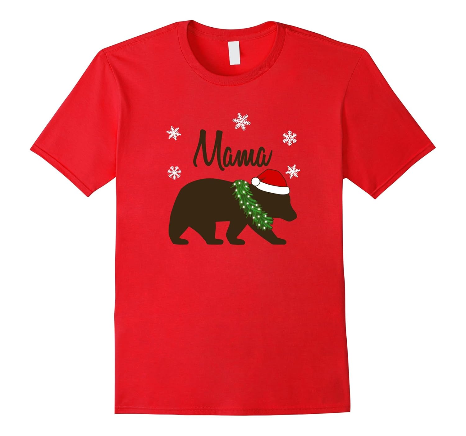 Mama Bear T-Shirt Matching Family Christmas Pajamas-Rose