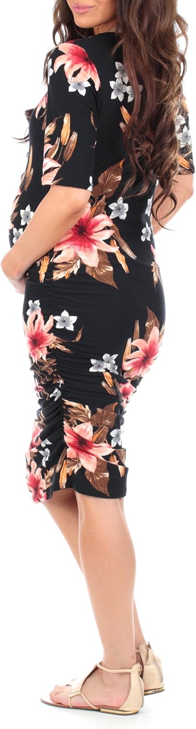 Women's Maternity Ruched Dress for Baby Shower or Casual Wear - Made in USA at  Women’s Clothing store