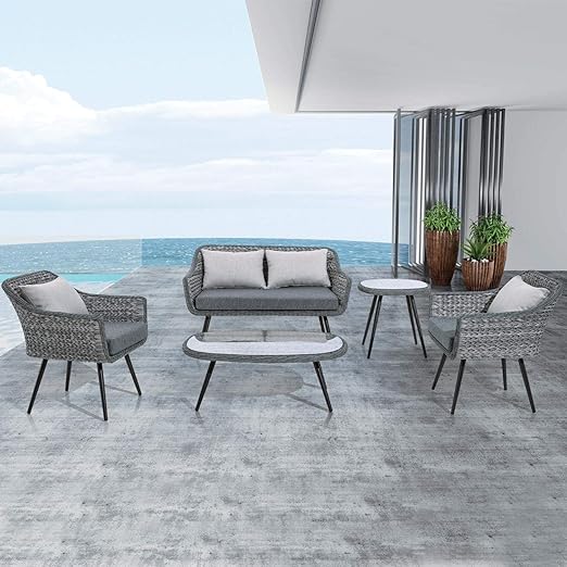 Residence Salon Bas Rawson En Aluminium Et Resine Tressee